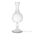 Mini Clear Ribbed Glass Vase for Short Flowers